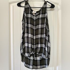 Green Plaid Top